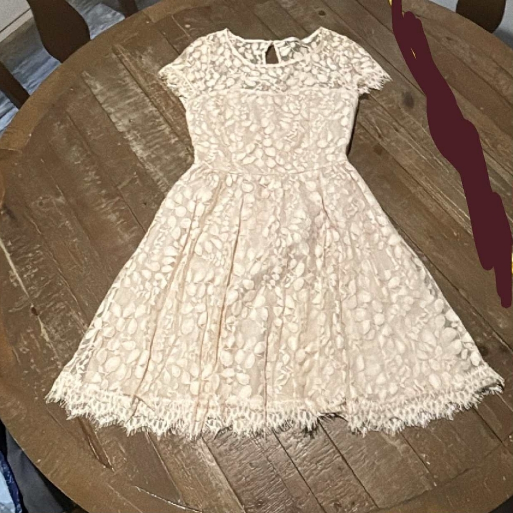 Cream Lace Formal Dress Cottagecore Softgirl